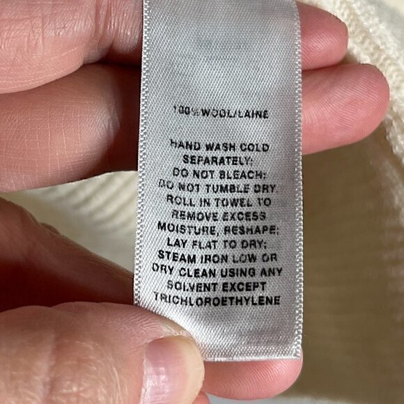 Lafayette 148 NY cream ribbed wool pocket sweater - Picture 4 of 5